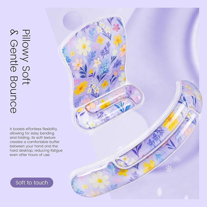 Ospelelf Mouse Pad with Wrist Rest and Ergonomic Gel Keyboard Hand Wrist - Image 4