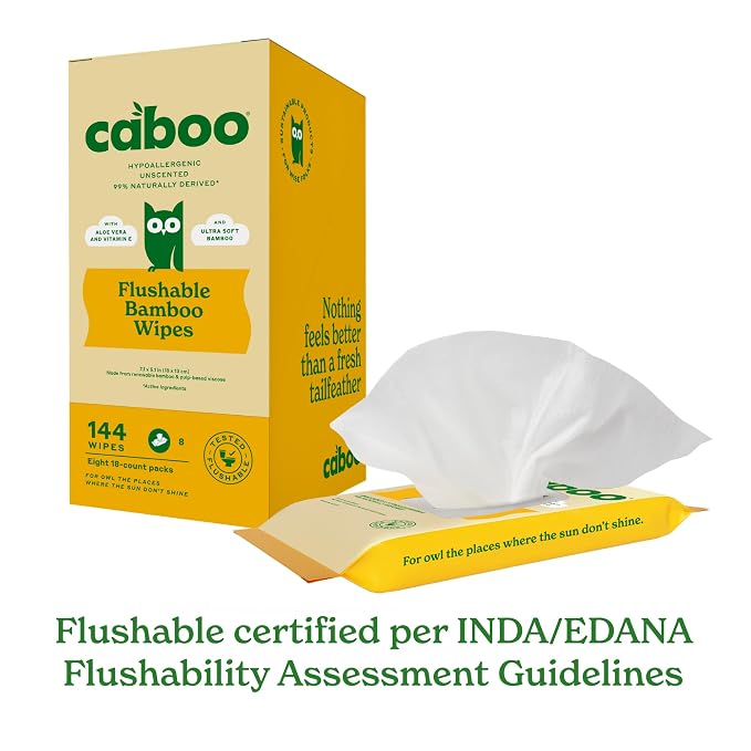 Caboo Tree Free Flushable Wipes, Travel Wipe, Certified Flushable, Septic Safe - Image 6