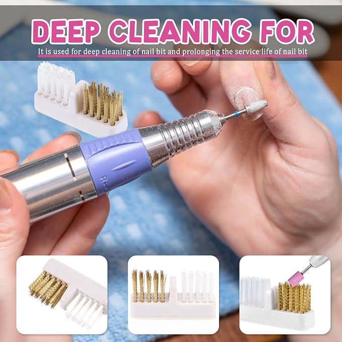 4 Pcs Nail Drill Wire Cleaner Brush Nail Art Cleaning Tool Manicure Wire Drill - Image 5