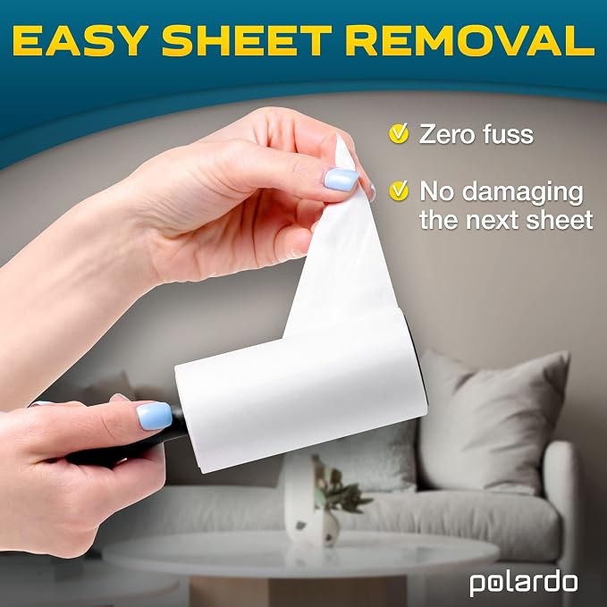 Lint Rollers 900 Sticky Sheets, 10 Spare Rollers, 10 Pack of Refills Only. Pet - Image 5
