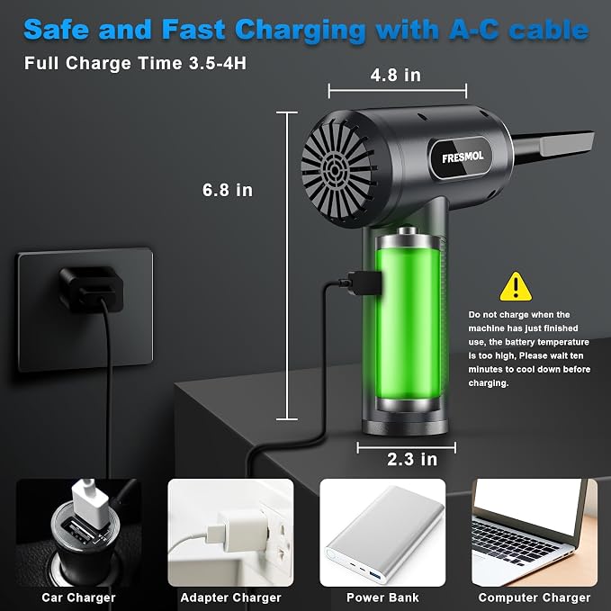 Compressed Air Duster-3 Gear Adjustable 100000RPM Electric Air Duster - Image 5