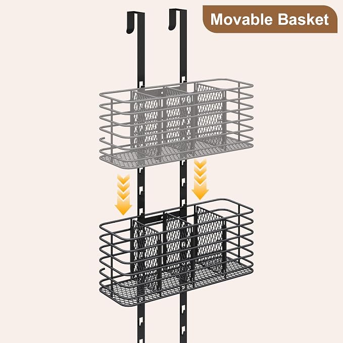 7-Tier Over The Door Organizer, Shower Caddy Hanging &Wall Mounted Hair Tool - Image 4