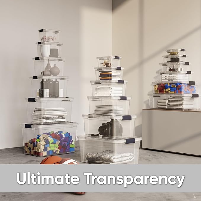 Superio Storage Bins with Lids- 2 Pack, 7.4 Qt Clear Boxes - Image 6