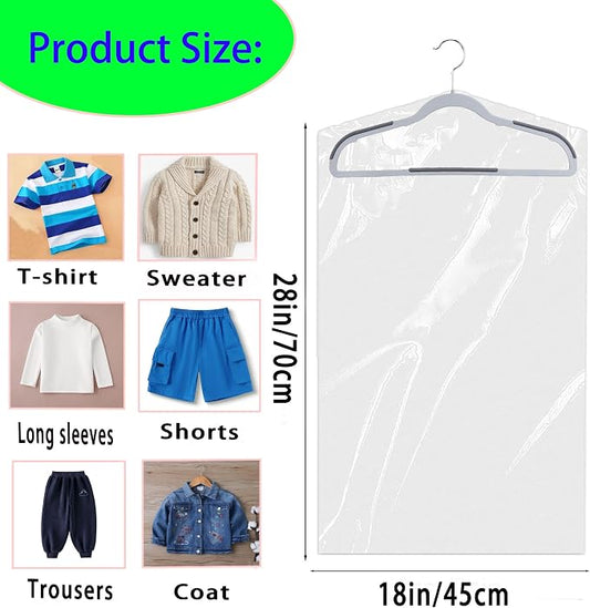 20 Pack Plastic Clear Clothes Covers, - Image 2
