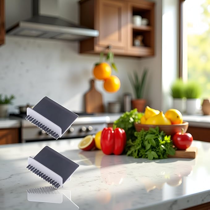 2 Pcs Black Kitchen Sink Squeegee Cleaner Countertop Brush Wiper Vegetable - Image 4