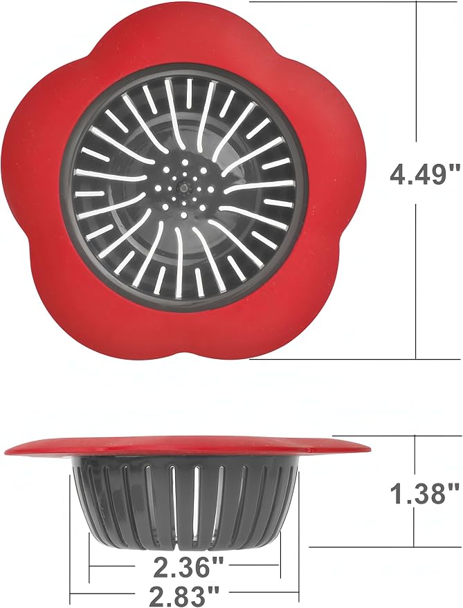 Kitchen Sink Strainer, Large Wide Rim 4.5" Diameter Sink Drain Strainer - Image 4