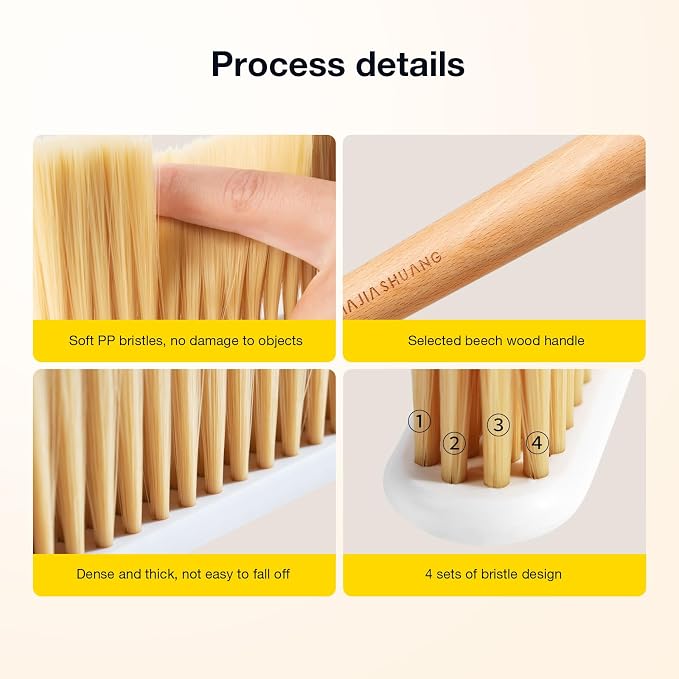 Hand Broom Cleaning Brush, Soft Bristle Dust Brushes - Image 4