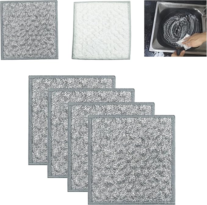 New thickened 7.8 * 7.8 inch double-sided metal wire dishwashing cloth by Unknown
