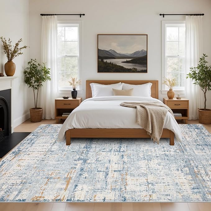 Blue 8x10 Area Rugs, Large Soft Rugs - Image 4