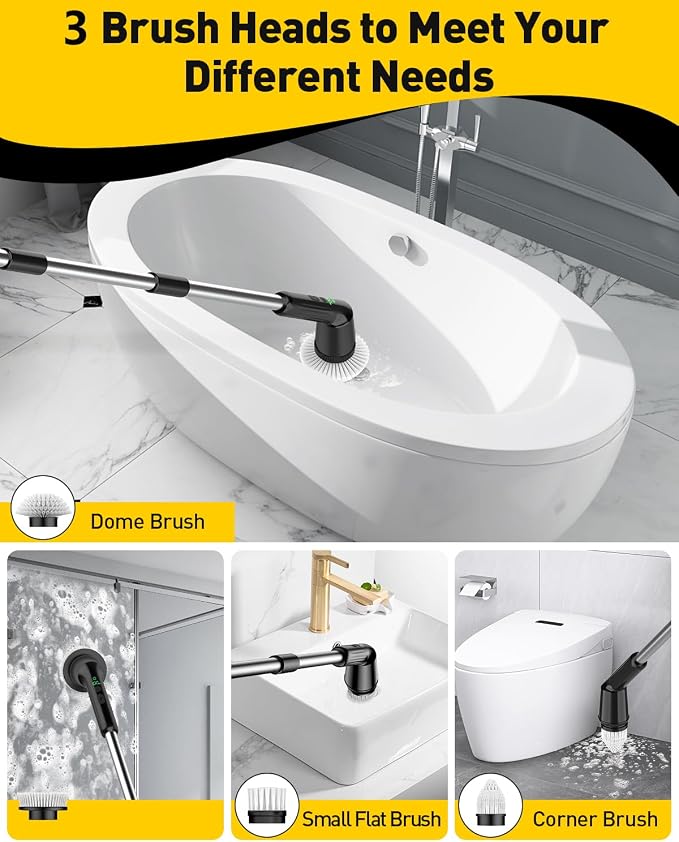 Electric Spin Scrubber for Cleaning Bathroom, Shower Scrubber Cordless Cleaning - Image 4