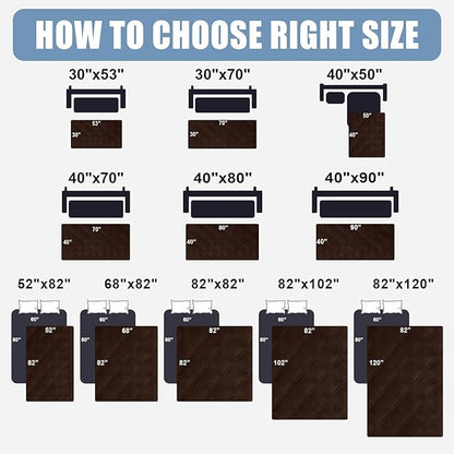 Smiry Waterproof Dog Bed Cover Blanket 40x80, Soft Reversible Pet Blanket, Washable Leakproof Cats Dogs Couch Cover for Sofa, Couch, Furniture, Lattice, Chocolate/Chocolate