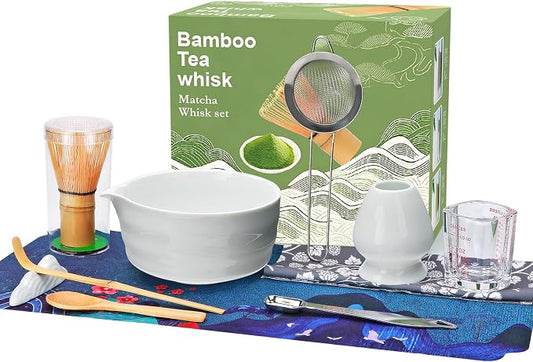 Matcha Whisk Set, Matcha Kit, Whisk Made from 100% Natural Bamboo, 11-component by Maredash