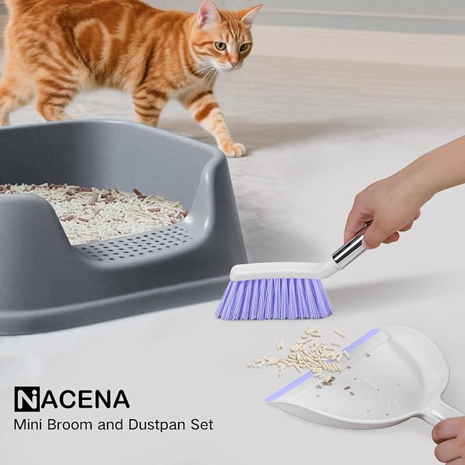 NACENA Mini Broom and Dustpan Set, Small Dust Pan and Brush Set - Image 7