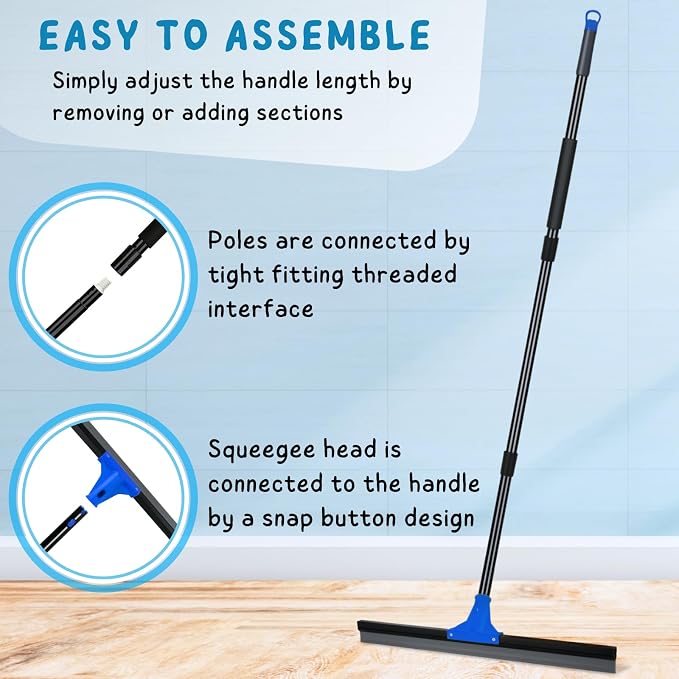 Floor Squeegee for Concrete and Tile Cleaning, Large Heavy Duty Water Scraper - Image 6