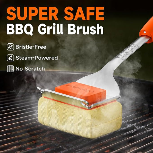 TISHI HERY Bristle Free Grill Brush Replaceable Cleaning Head, Safe BBQ Grill - Image 2