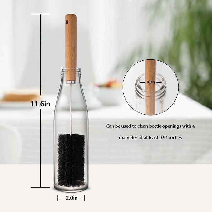 Water Bottle Cleaner Brush Baby Bottle Cleaner Brush Set Long Handle Sponge - Image 3