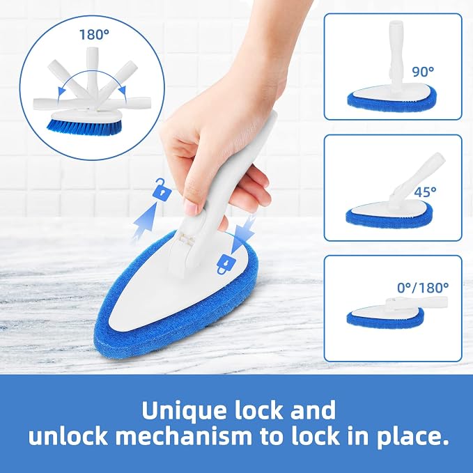 Qaestfy Shower Scrubber Cleaning Brush Combo Bath Tub Tile Cleaner Scrubber - Image 4