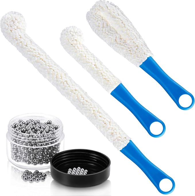 3 Pieces Decanter Cleaning Brush Flexible Bottle Scourer and 400 Pieces by Boao