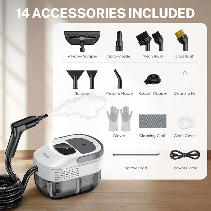 ODSD Steam Cleaner for Home & Car, 3-Level Adjustable Steamer for Cleaning - Image 9