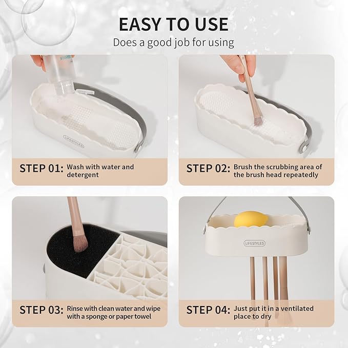DUcare Makeup Brush Cleaner Shampoo Soap Solid Brush Cleaning Mat Removes - Image 5