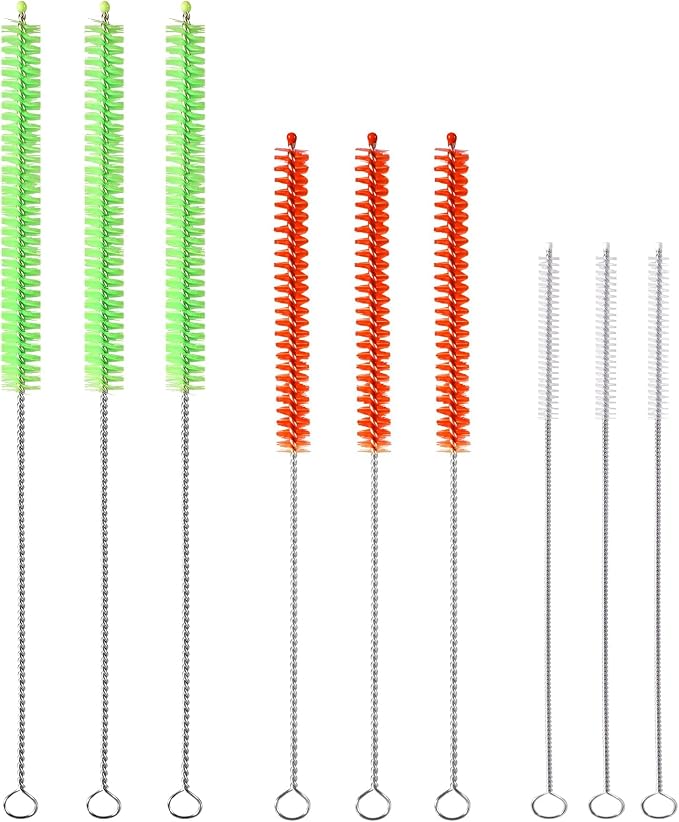 9PCS Reusable Long Colored Straw Cleaner Brush Set 12" Bendable, Capable of by Unknown