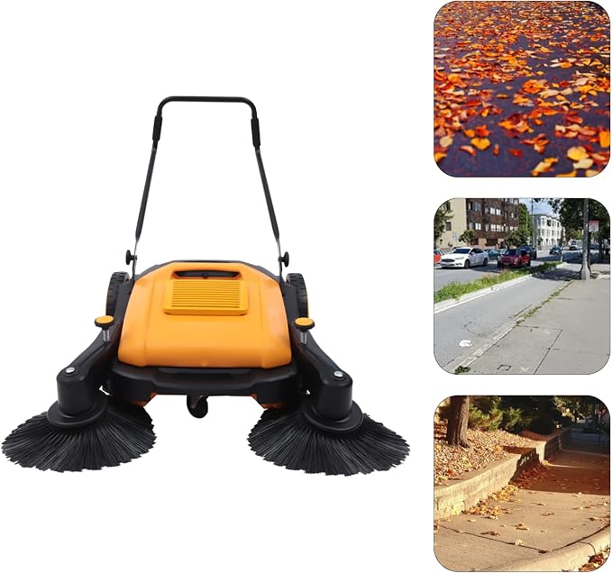 Industrial Floor Sweeper Machine 41" Hand Push Broom Large Area Outdoor - Image 4