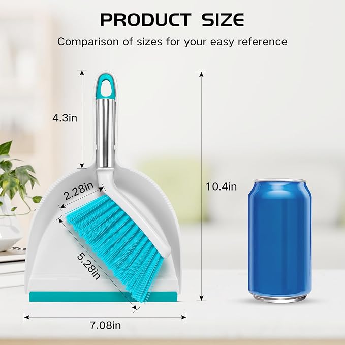 NACENA Mini Broom and Dustpan Set, Small Dust Pan and Brush Set - Image 2