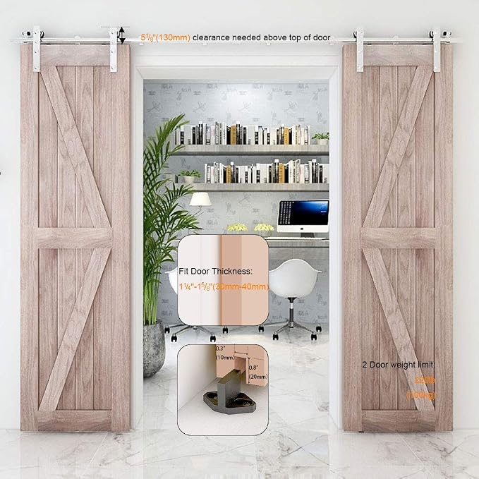 TSMST 10FT Sliding Barn Door Hardware Kit, Stainless Steel Heavy Duty Sturdy - Image 6