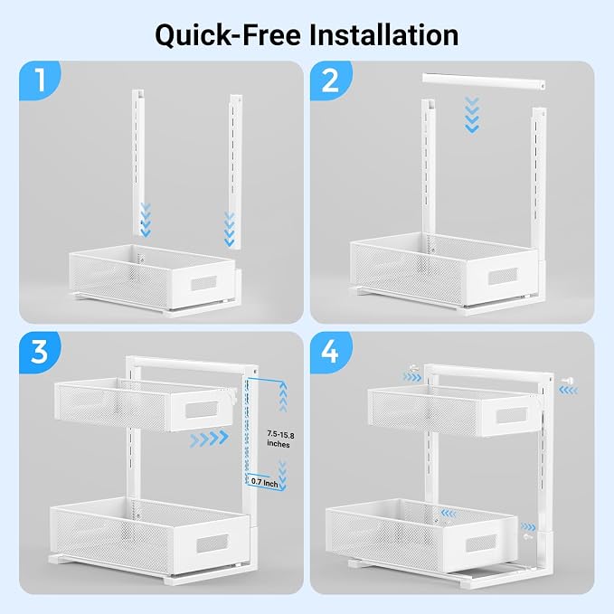 Pull-out Under Kitchen Sink Organizer, Metal Functional Under Sink Organizer - Image 6