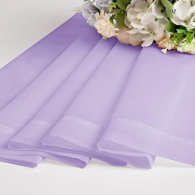 Chyhomenyc Lilac Sheer Curtains 36 inch Length 2 Panels, Light Filtering Voile - Image 6