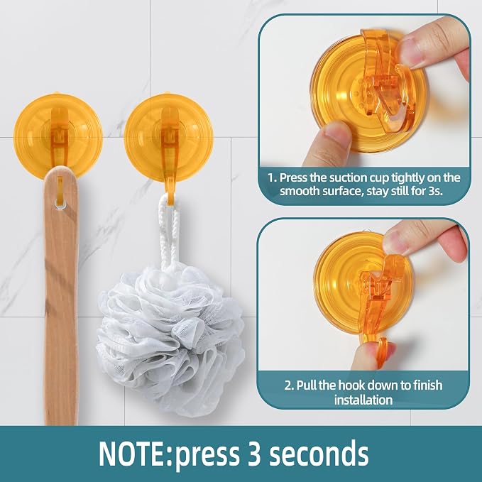 Suction Cup Hooks, 5 Pack Wreath Door Hanger, Removable Small Suction Cups - Image 4