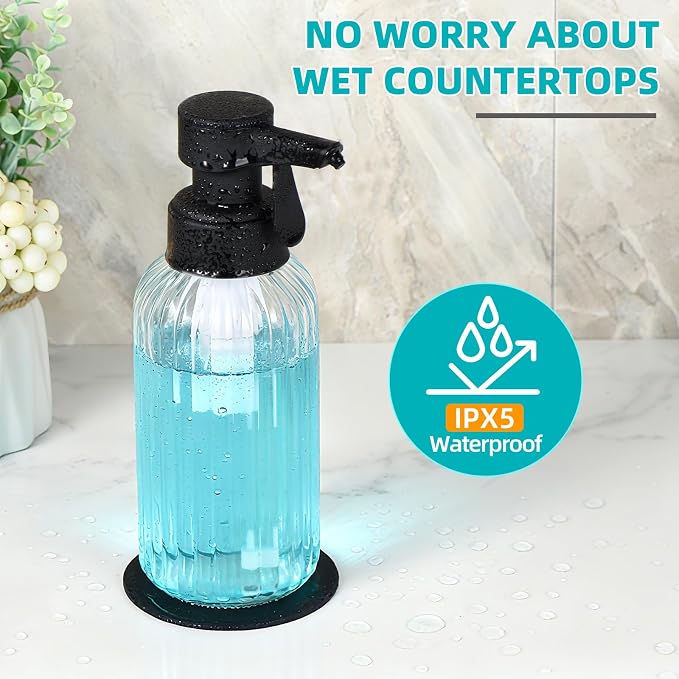 Automatic Foaming Soap Dispenser, 17oz Clear Glass Hand Soap Dispenser - Image 5