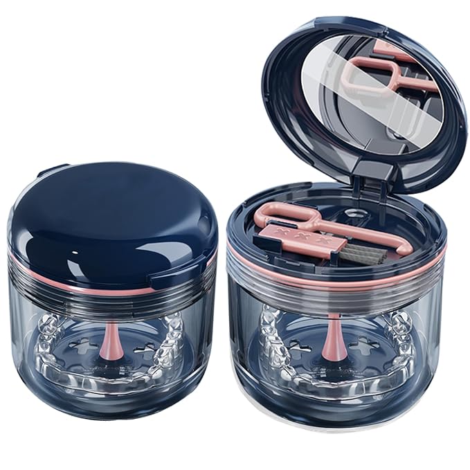 Retainer case, Denture Bath Cup，Retainer Cleaner Case Box, Night Mouth Guard by Aidarmollcomingonlyforyou