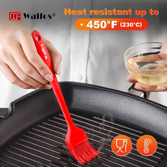 Walfos Silicone Basting Brush Set, 5 Pieces Heat Resistant Pastry Brush - Image 6