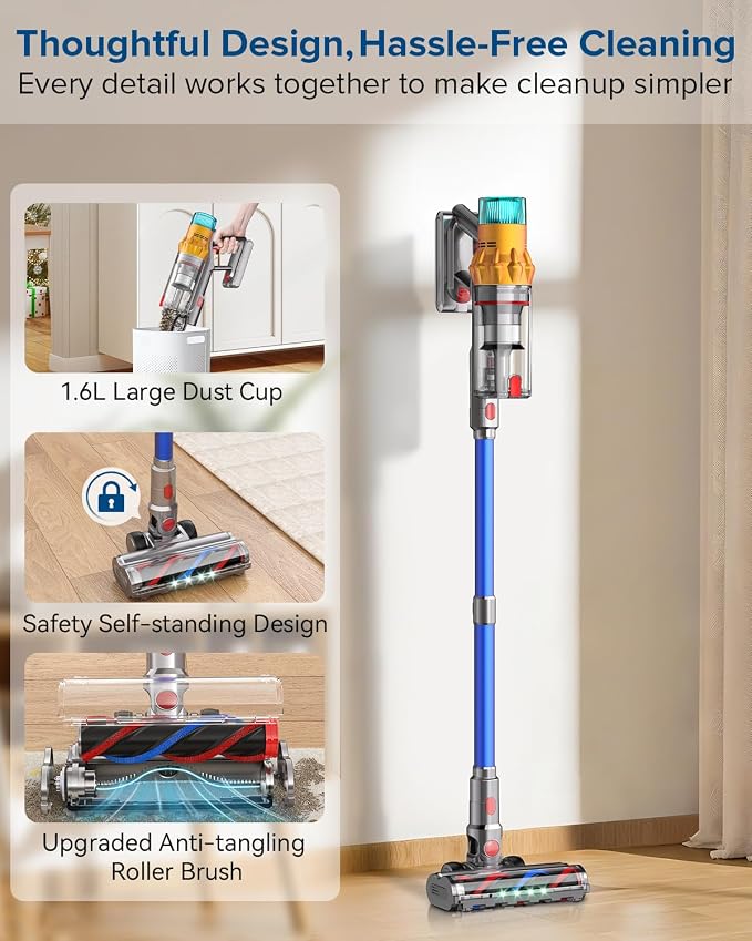 S8 Cordless Vacuum Cleaner, 600W 48Kpa Up to 65mins Stick Vacuum Rechargeable - Image 7