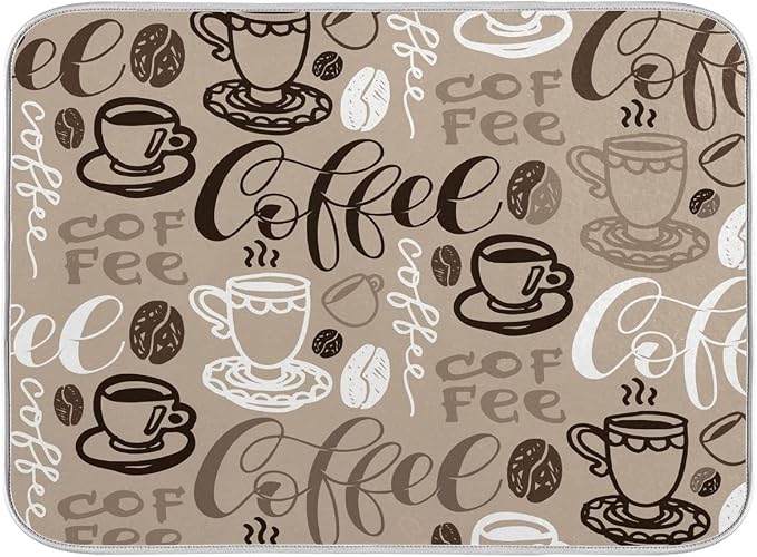 Brown Coffee Dish Drying Mat by Sweetshow