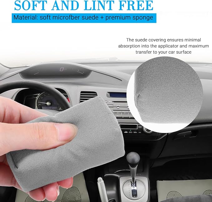 24 Pack Microfiber Applicator Pads Suede Detailing Sponges - Image 3