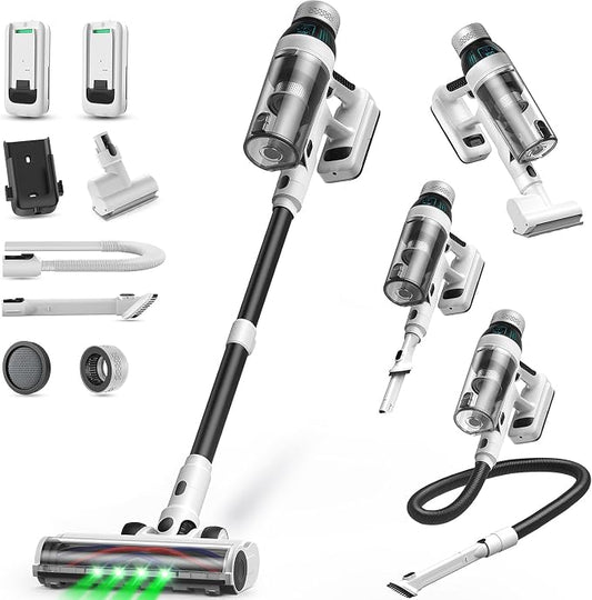 Cordless Vacuum Cleaner, 2 Batteries 110 Mins Runtime Vacuum Cleaners by NuYupo