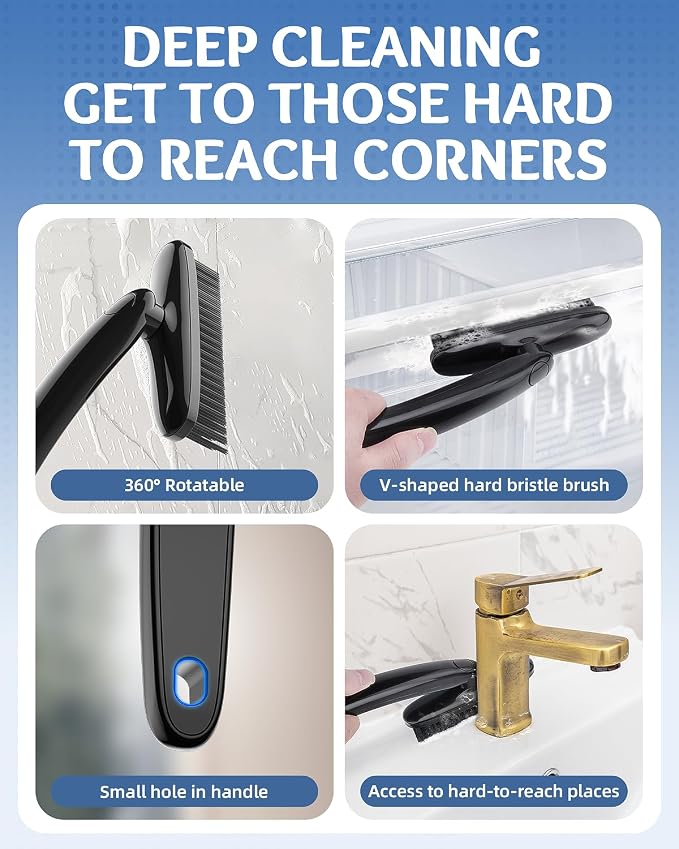360 Degree Rotating Crevice Cleaning Brush- Household Hard Bristle Cleaning - Image 4