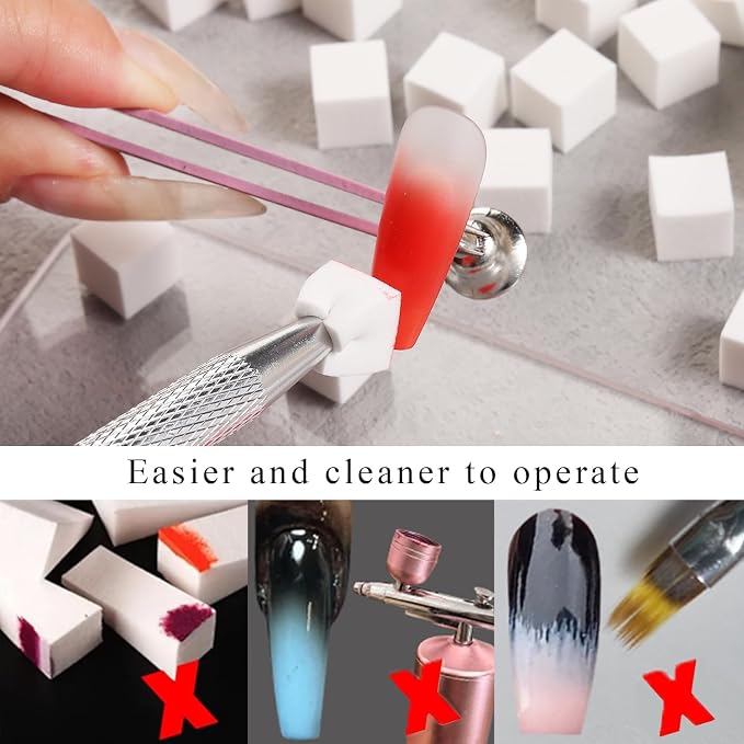 150Pcs Soft Nail Sponges for Ombre Mini Nail Art Sponges - Image 4