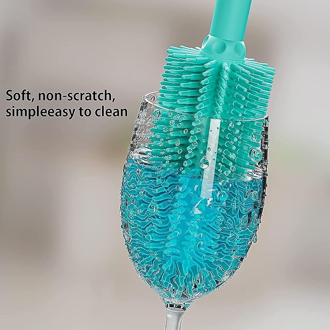 Long Silicone Bottle Cleaning Brush | 2 Pack| 16”+13”Water Bottle Brush Cleaner - Image 8