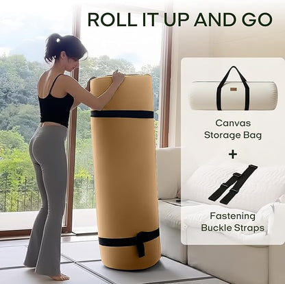 ZonLi Japanese Floor Futon Mattress Full Size 75"x 54", 100% Cotton Cover 2.5'' Thicken Tatami Mattress, Foldable Sleeping Pad, Portable Dormitory Tatami Mat, Roll Up Floor Lounger Bed for Adult