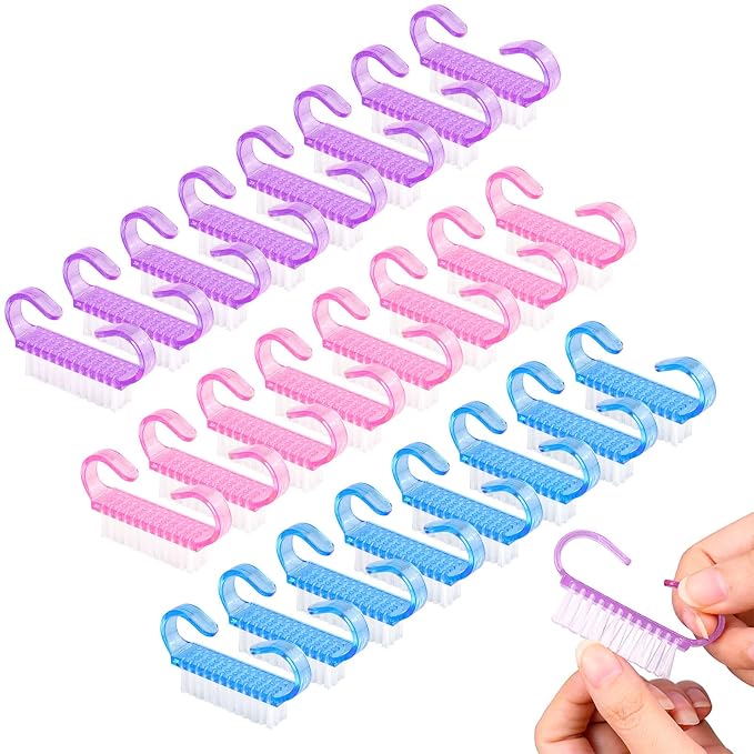 RETON 24 Pcs Handle Grip Nail Brush, Nail Brushes Fingernail Scrub Cleaning by RETON