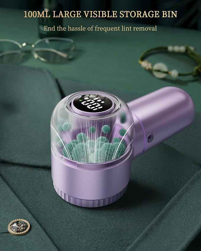 Fabric Shaver with Lint Brush, Large Lint Shaver with Digital Display, 3-Speeds - Image 6