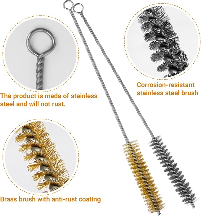 16Pcs Tube Cleaning Brush, Brass Stainless Steel Engine Cleaning Brushes - Image 5