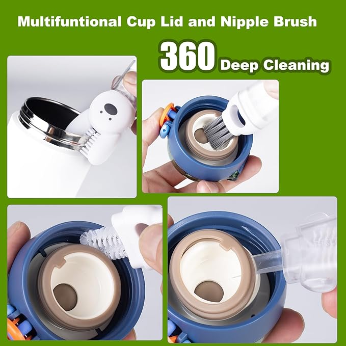Bottle Brushes, Stainless Steel Long Handle Water Bottle Scrub Cleaning Brush - Image 4