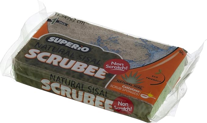 Superio Non-Scratch Cellulose Sponge Scrub Heavy Duty Kitchen Sponges Scrubbers - Image 2