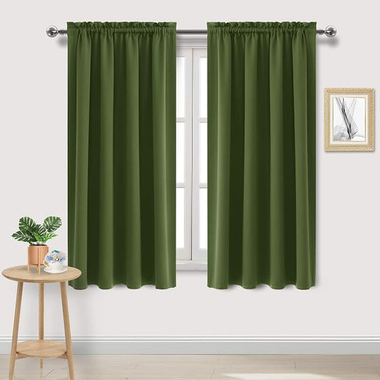 DWCN Olive Green Room Darkening Blackout Curtains by DWCN