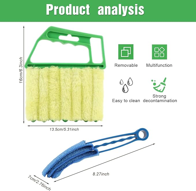 2Pcs Window Venetian 7 Finger Dusting Cleaner Tool and 1Pc Window Blind Duster - Image 6