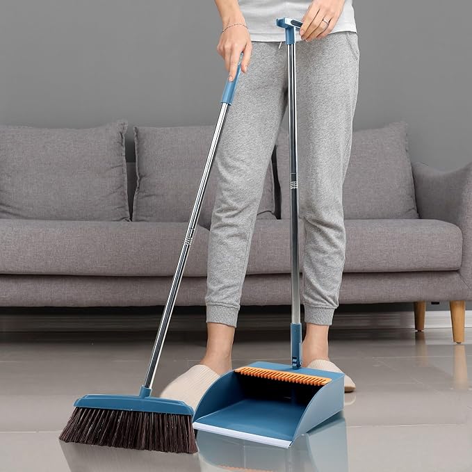 37.8in Broom and Dustpan Set Foldable Hand Broom - Image 6